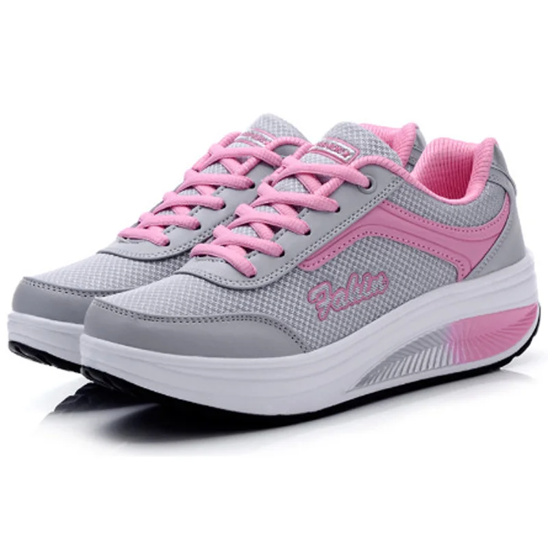 Кроссовки женские на платформе Вулканизированная подошва шнуровке дышащие