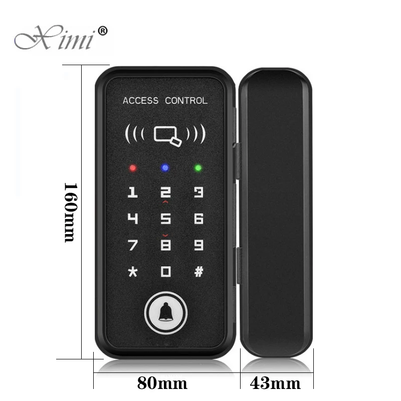 Тренажер с одинарными и двойной безрамные Стекло дверной замок для офиса Пароль