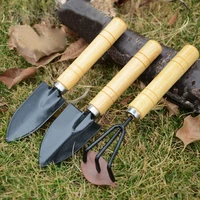 hot sale 3pcset mini garden hand tool kit plant gardening shovel spade rake with wood handle metal head for gardener