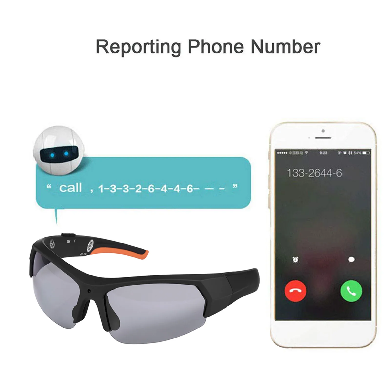 저렴한 무선 블루투스 스마트 안경 음악 헤드셋 음성 통화 선글라스 스포츠 카메라 1080P HD 비디오 야외 등반 승마