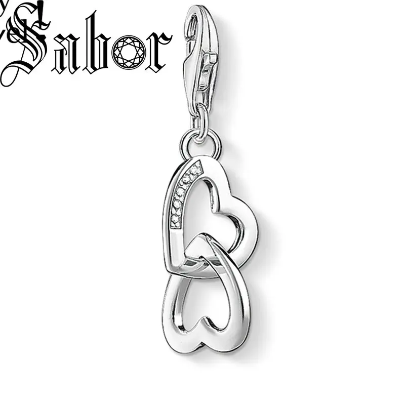 Кулон с сердечками хит продаж серебряный цвет красивый символ любви модные