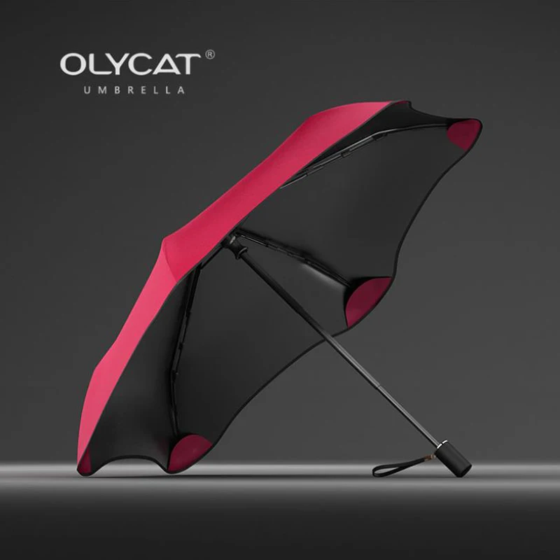 

OLYCAT Women's Umbrella Safe Fillet Edge Anti UV Folding Umbrellas Rain Parasol Windproof Travel Golf Girls Umbrella