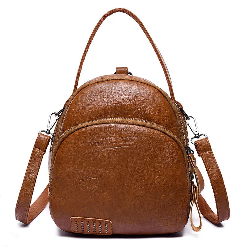 

2021 New Style PU Shoulder Bag Korean Style Solid Color Women's Small Backpack Fashion Shoulder Bag
