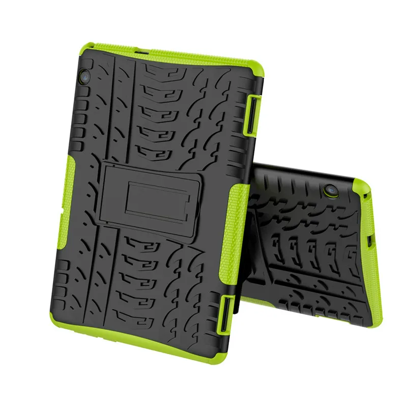 green T5 планшет силиконовый+ PC чехол для huawei MediaPad T5 10 10,1 дюймов AGS2-W09-L09-L03-W19 чехол для планшета противоударный чехол с подставкой+ ручка+ пленка - Цвет: green