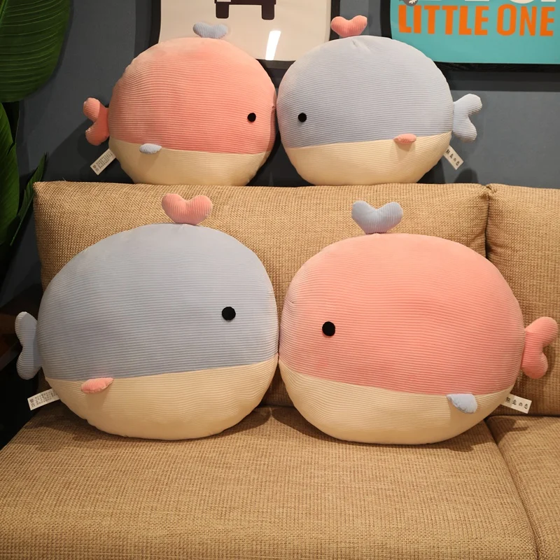 

1pc Nice Huggable Cute Fat Striped Whale 2 Sizes Soft Stuffed Animals Dolls Plush Sofa Super Pillow For Kids Gifts