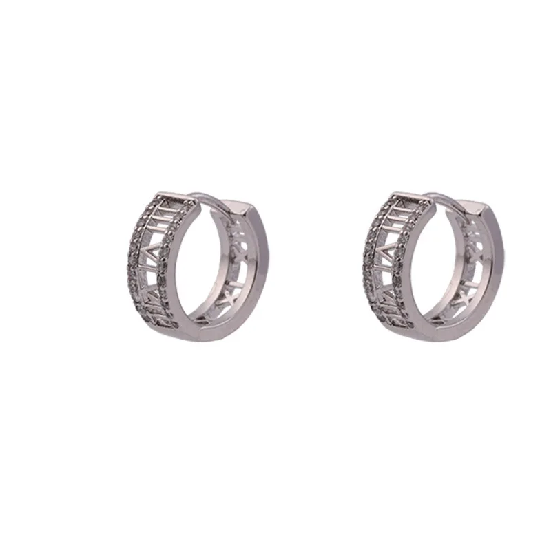 

Minar Korean Fashion Silver Color Hoop Earings for Women Temperament Hollow Out Earings Wedding Earings Jewelry Accessories