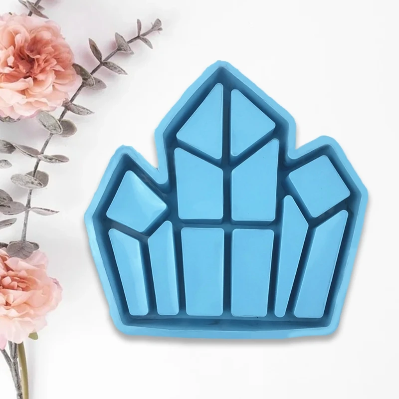 

Crystal Shaped Organizer Epoxy Resin Mold DIY Crafts Jewelry Makeup Storage Box Shelf Display Stand Tray Silicone Mould