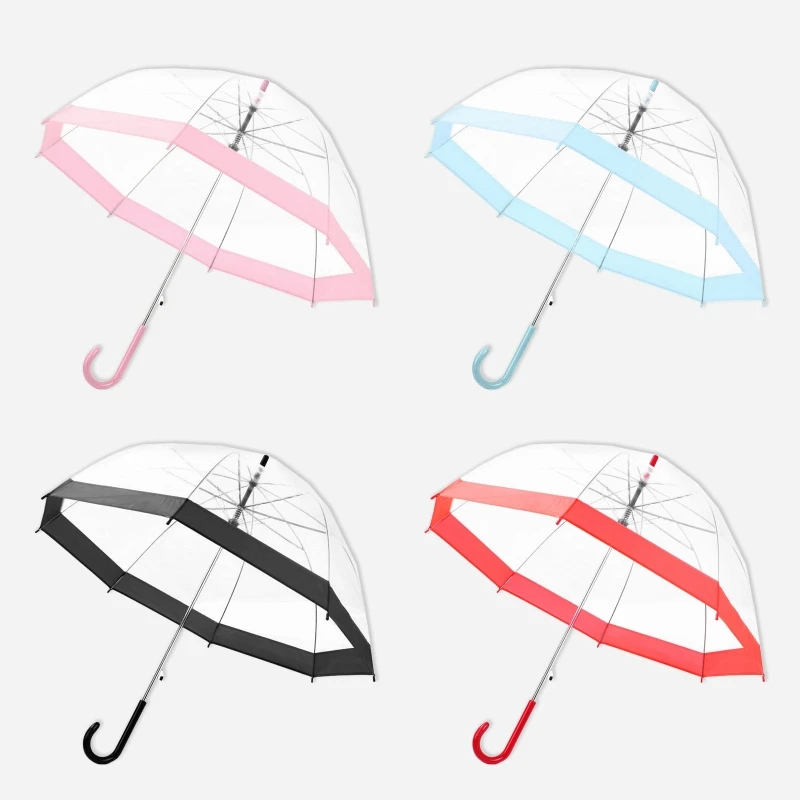 

Transparent Umbrella Creative Rain Sunny Women Girls Ladies Novelty Items Long Handle Umbrellas Rainproof Unbrellas