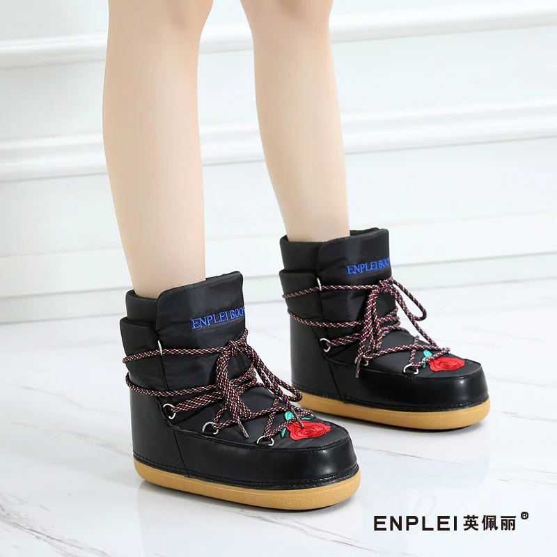 

Genuine Leather Children Snow Boots 2019 Winter Girls Boot Sequins Cotton Shoes Kid's Boat Plus Velvet Baby Warm Cotton Boots