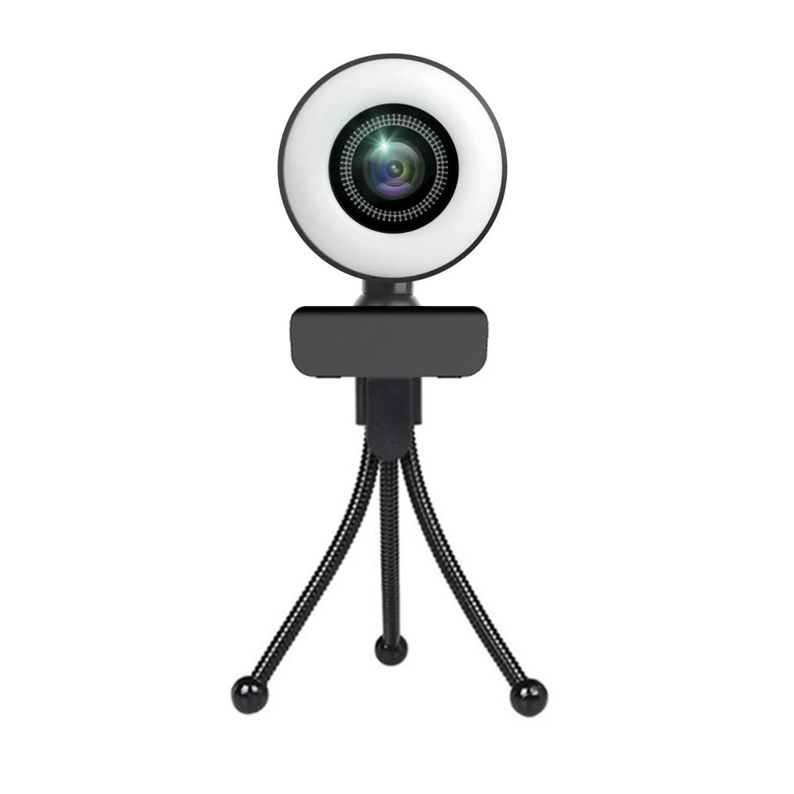 

Высококачественная веб-камера с кольцом автофокусировки Красивая заполняющая подсветка видео веб-камера 2K HD живое вещание микрофон USB