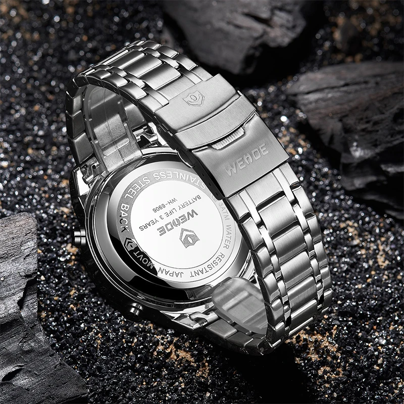 

WEIDE Men Watch Luxury Brand Watches for Men Dual Display LCD Luminous Stopwatch Waterproof Wrist Watch Relogio Digital Gift