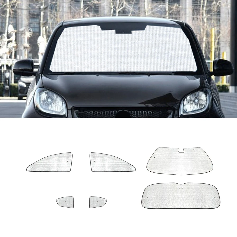 

For Smart Fortwo Forfour W453 2015-2021 Car Windshield Sun Shade UV Shield Cover Heat Insulation Front Side Windows Protection