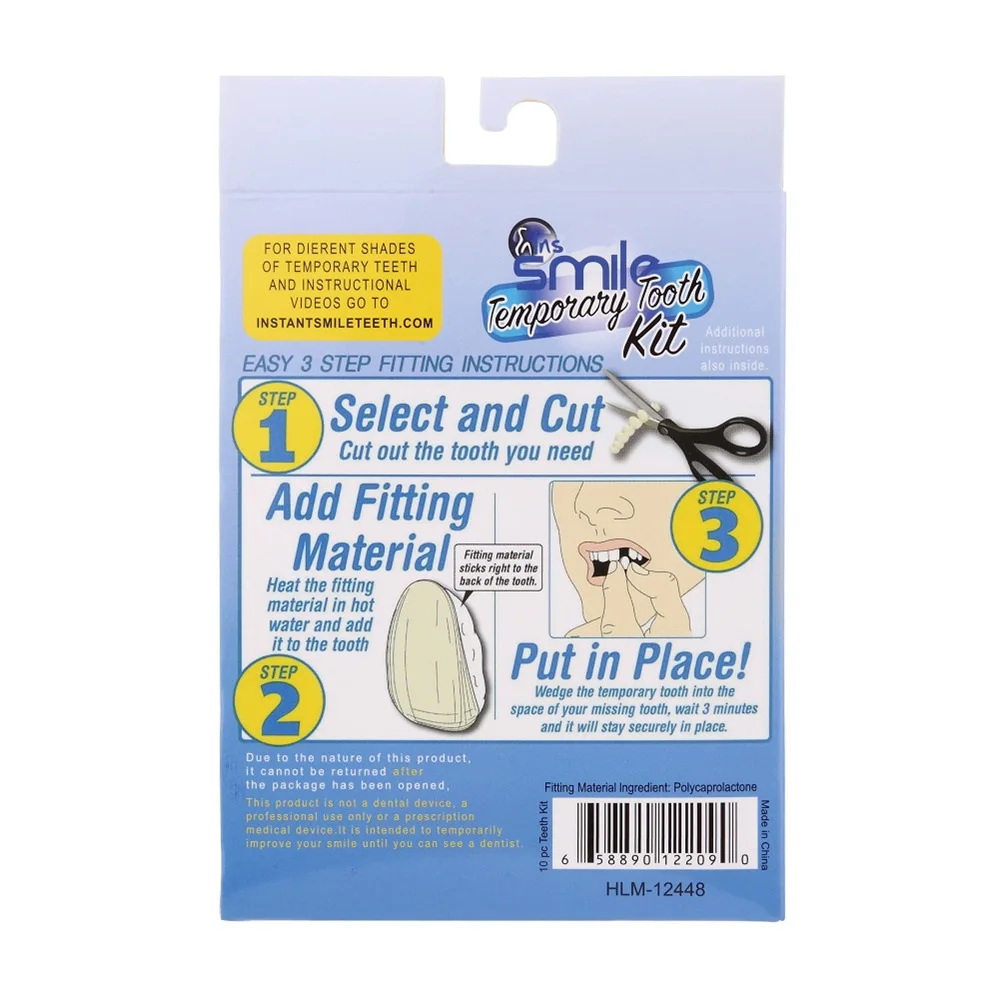 Временные зубные наклейки Smile набор для замены недостающих зубов за считанные