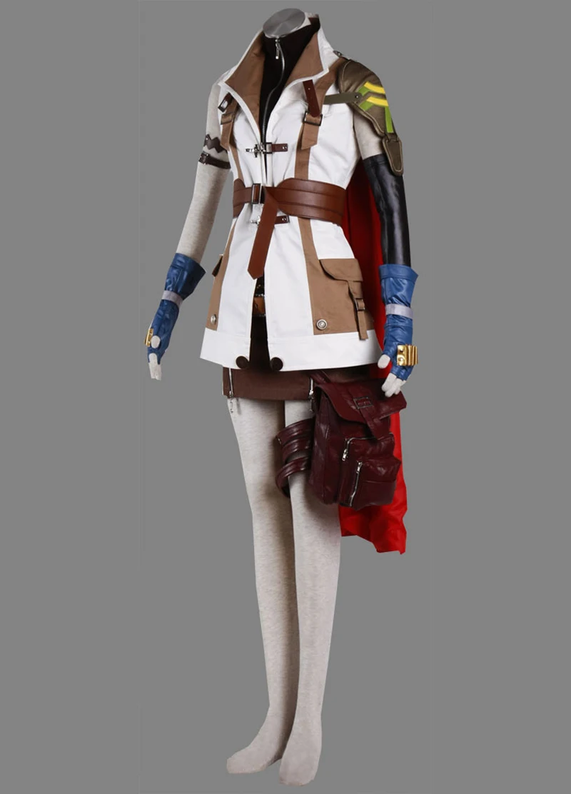 

High Quality Final Fantasy XIII Lightning Cosplay Unifrom Suit Women Girl Halloween Costumes Custom-made Whole Set Wig and shoes