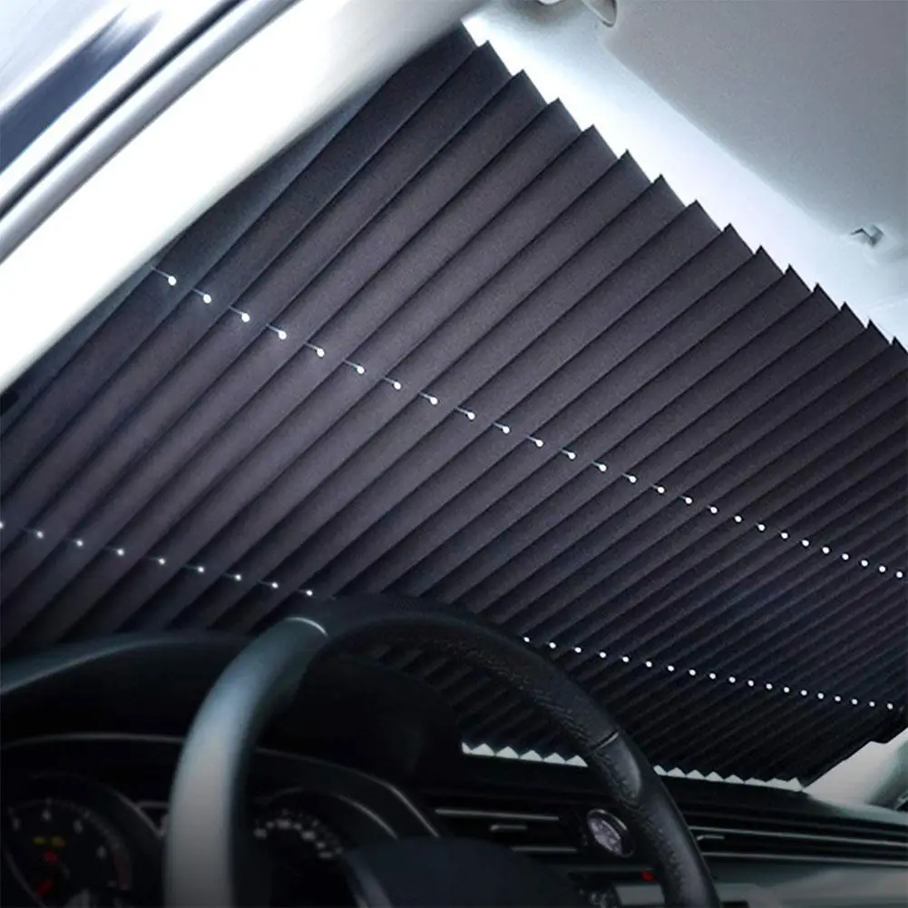 

Car Windshield Curtain Retractable Set Folding Car Reflective Rear For The Curtains Cover 46cm Sunshade Anti-UV Film Window U9X5
