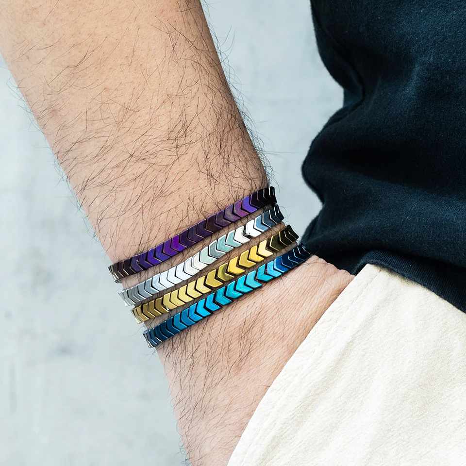 Роскошный Браслет Из Натурального Гематита мужской браслет очаровательный для