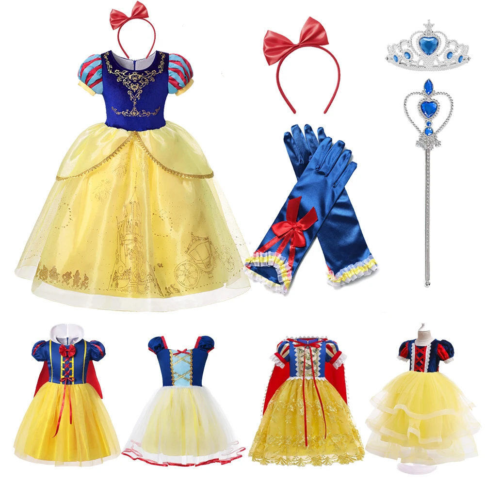 

Children's Snow White Dresses for Girls Short Sleeve Princess Dress Baby Girls Birthday Party Costume Fancy Cosplay Clothes
