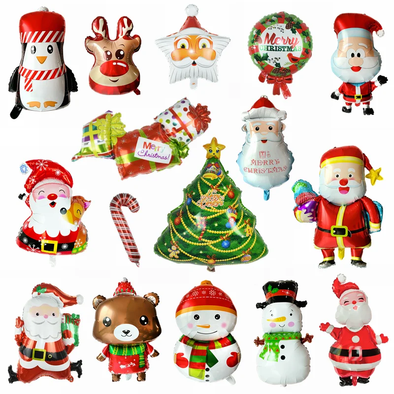 Рождественские фольгированные воздушные шары милый Санта Клаус фотовоздушные