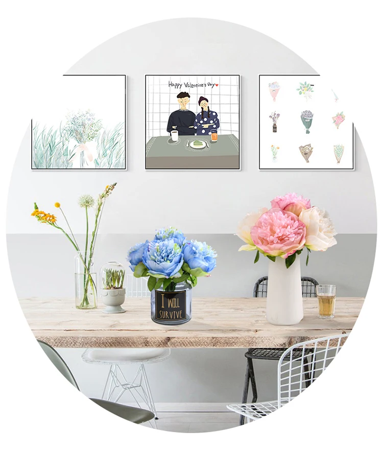5 Кабесас/искусственный peonía seda ramo simulación falso Рамо boda dama de honor Гортензия DIY fiesta decoración