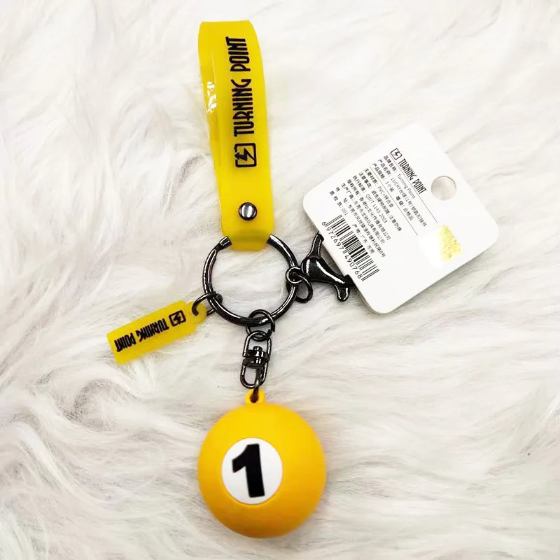

1PC Billiards Shaped Keychains Accessories Assorted Colorful Billiards Pool Small Ball Key Chain Car Hanging Decorations For Ma