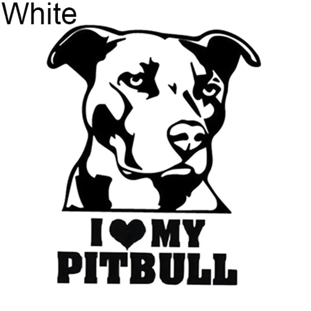 

80%HOT 1Pc Cartoon I Love My PitbullS1 Bulldog Head Reflective Waterproof Car Sticker