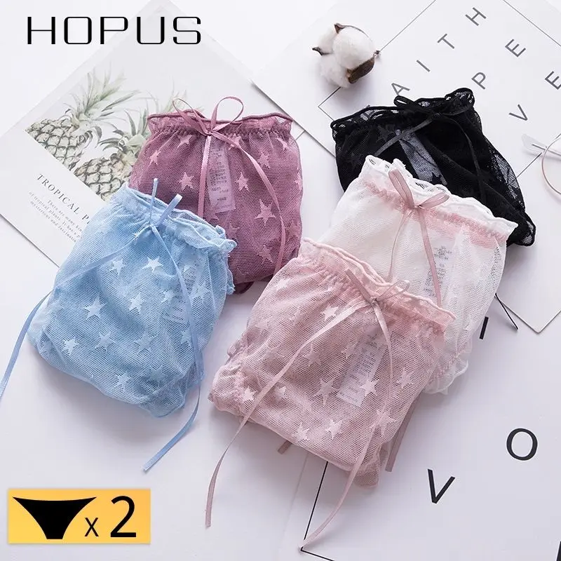 

2PCS\Set Lace Bow Calcinha Women Underwear Cute Briefs Women Fashion New Underpanties Stars Seamless Cute Breathable Panties