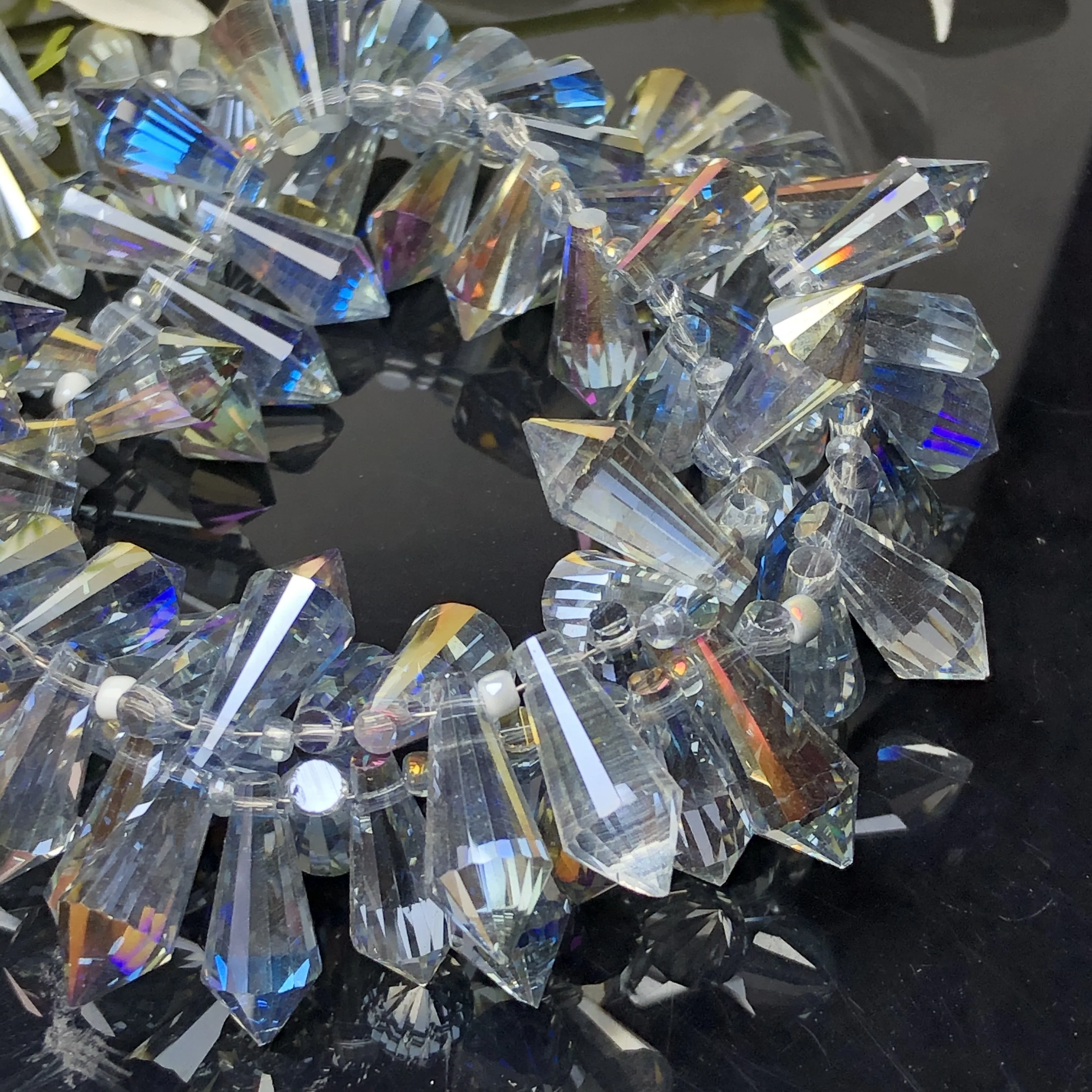 

50 шт. КАПЛЕВИДНАЯ биконусная Призма граненая синяя разноцветная Хрустальная стеклянная колонна Свободные Подвески Серьги бусины для изгот...