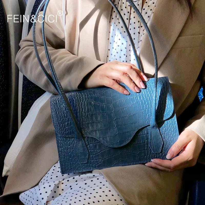 Женская винтажная Ретро сумка с животным принтом из кожи аллигатора Сумка