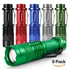 Мини-фонарики 6 цветов, портативный карманный фонарик, 3 режима, масштабируемый фонарик, водонепроницаемый фонарик для самообороны, Новинка