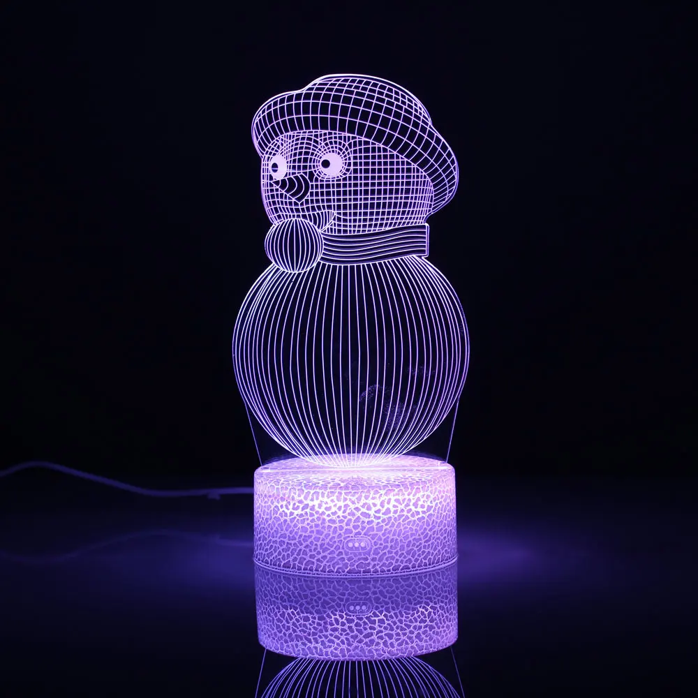 

3D Night Light 7 Colors Christmas Decor Santa Claus Lamp With Smart Touch Remote Control Illusion Lights For Kids Christmas Gift