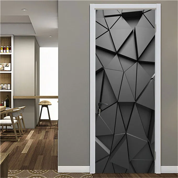 3D красивый пейзаж наклейки на дверь для гостиной спальни DIY ПВХ самоклеющиеся обои водонепроницаемые настенные наклейки deur стикер - Цвет: DZMT085