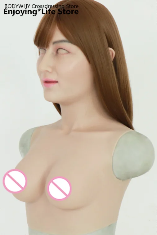 Crossdressing силиконовая женская маска с реалистичной кожей поддельные формы груди