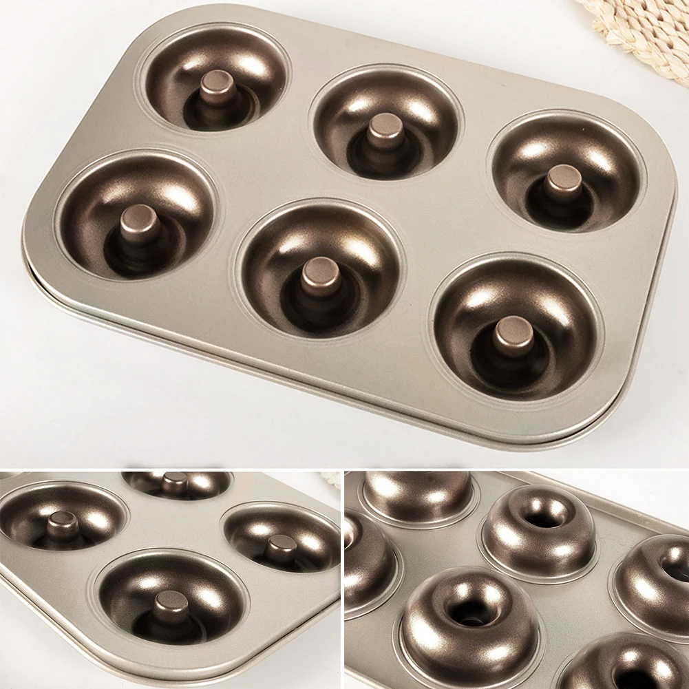 

Cooking Dessert Donut Mold Non Stick Round Doughnut 6 Cavity Baked Treats Kitchen Home Easy Clean DIY Tool Baking Pan