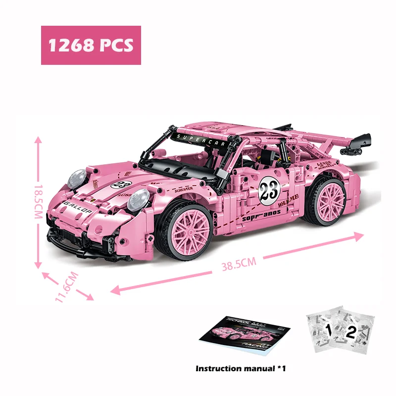 

Famous City Retro 911 Sports Car Vehicle Assembling Model Building Blocks Brick MOC Technical Boy Toy Gift Set