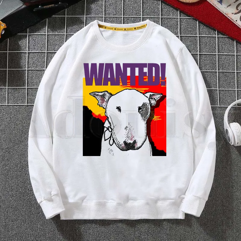 Pit Bull Terrier With Tattoos Hipster Painting Hoodies Sweatshirt Print Trend Mens Clothes Hip-Hop Male Crewneck Hoodies Men