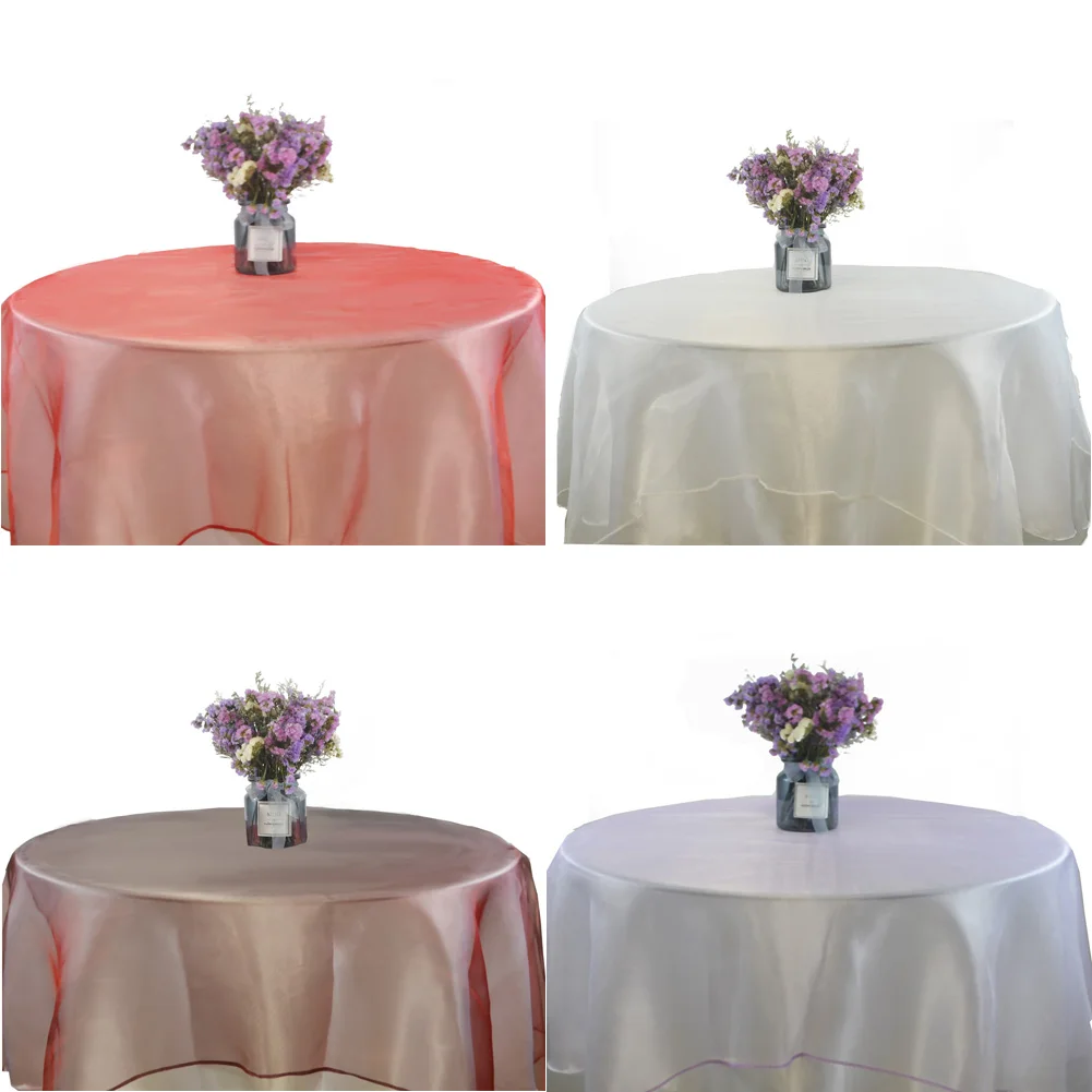 10 шт. скатерть из органзы прозрачная крышка для стола украшения свадьбы дня