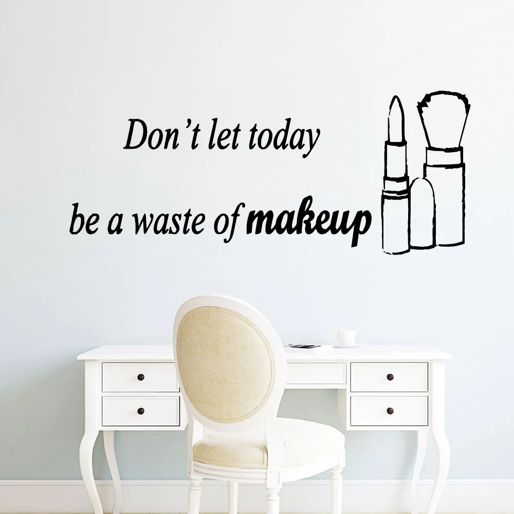 Забавная Кисть для макияжа цитаты самоклеящаяся виниловая Водонепроницаемая