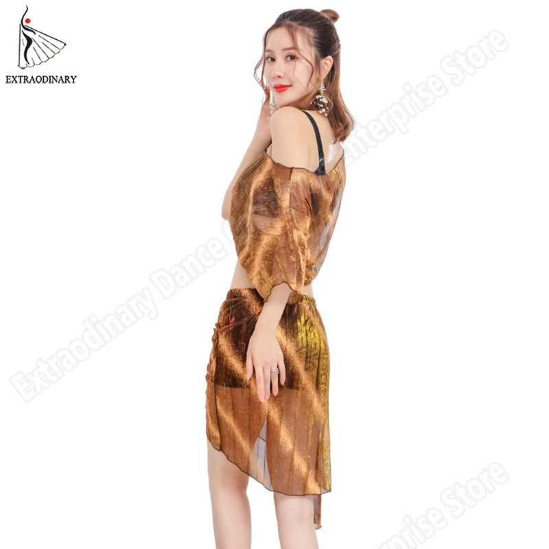 Женский костюм для танца живота из двух предметов короткий топ и юбка