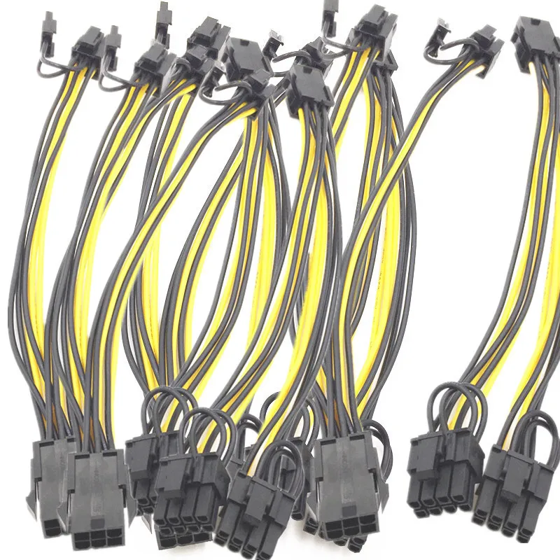 

10PCS PCI-E 6 pin to Dual 6+2pin (6-pin/8 pin) Power Splitter Cable Graphics Card PCIE PCI Express 6Pin to Dual 8Pin Power Cable