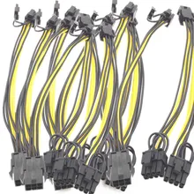 10PCS PCI-E 6 pin to Dual 6+2pin (6-pin/8 pin) Power Splitter Cable Graphics Card PCIE PCI Express 6Pin to Dual 8Pin Power Cable