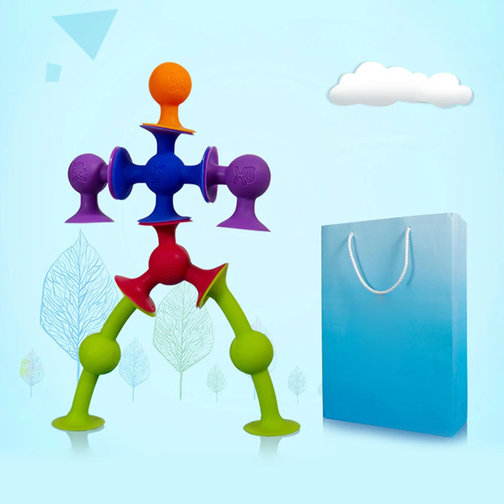 

Silicone Suction Darts Game DIY Assembling Toys Kids Adults Stress Reliver Soft Building Blocks Children DIY Sucker Suction Cup
