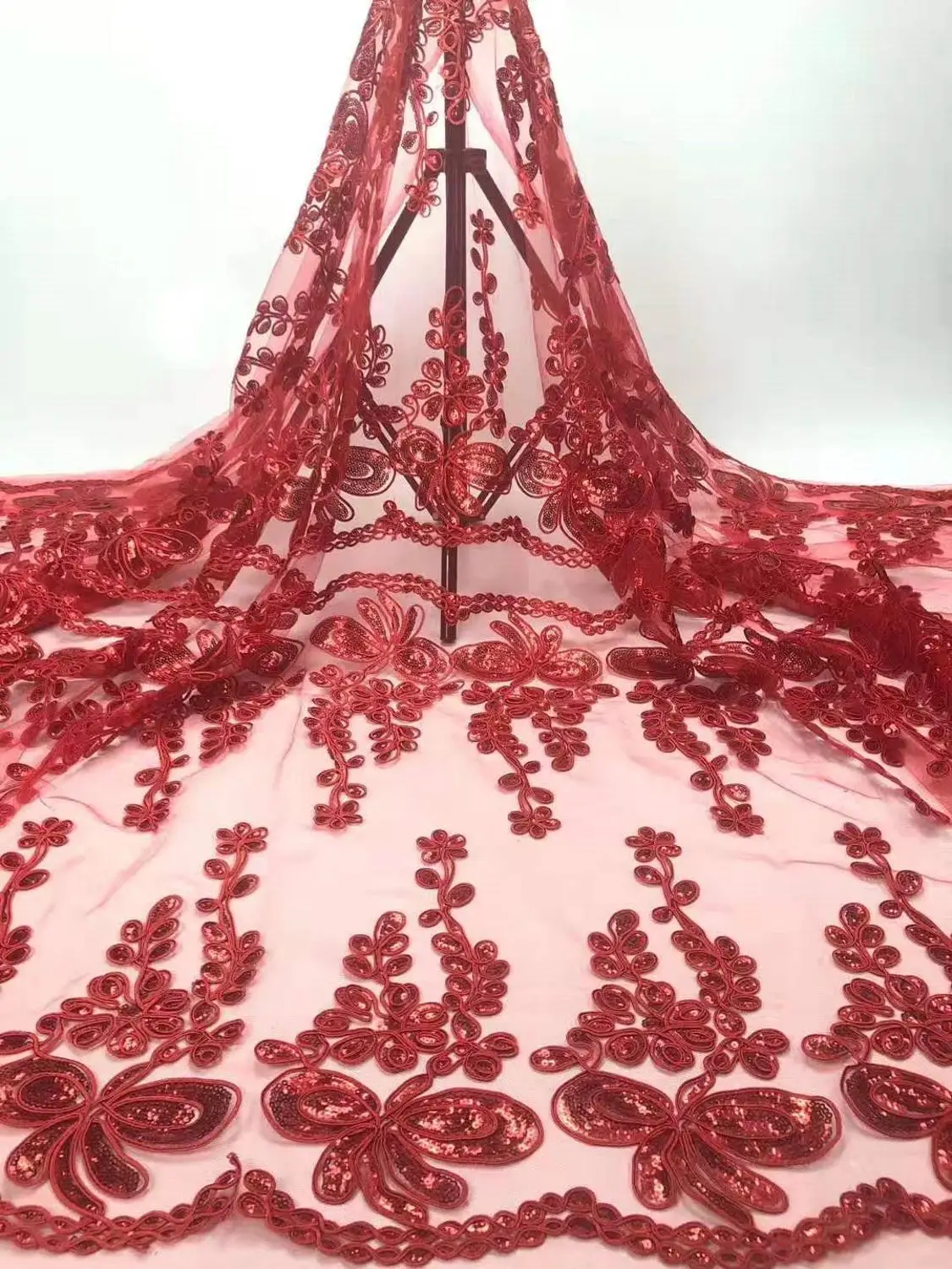 

Вечерняя ткань для платья 2019, Высококачественная французская сетчатая пряжа, кружевная ткань с вышивкой и блестками, кружевная ткань Колум...