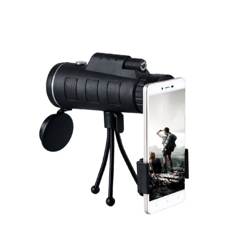 

40X60 Telescope Monocular Monocular Binoculars Clear Weak Night Vision Pocket Telescope with Smart Phone Holder for Camping