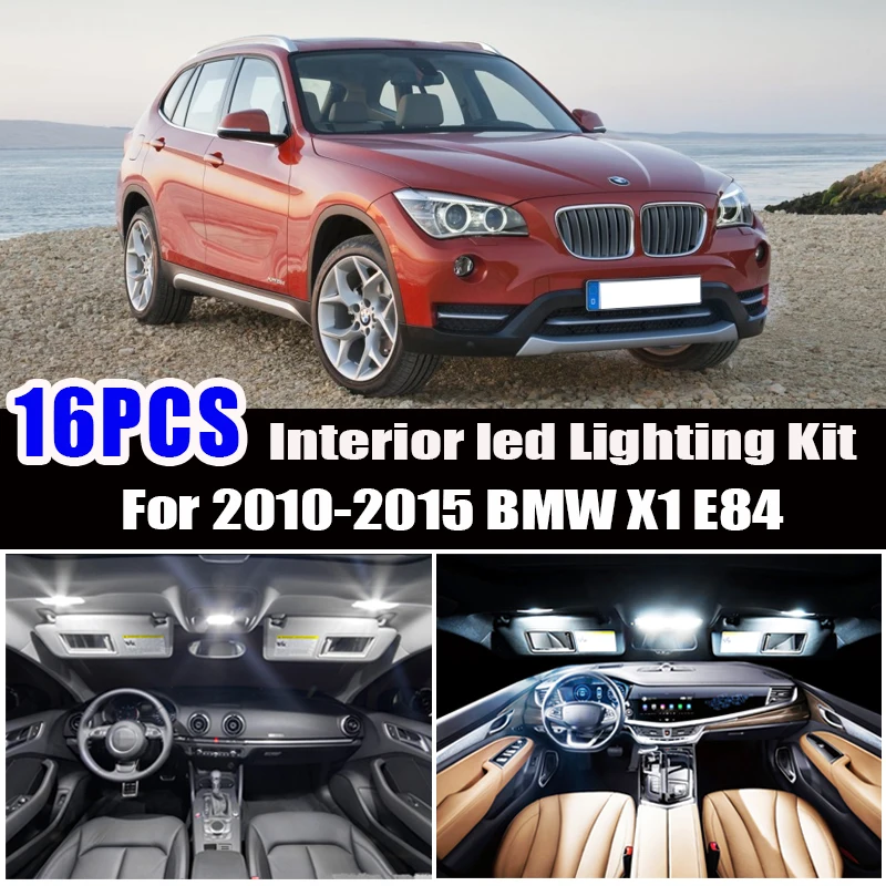 

Для 2010-2015 BMW X1 E84 белые автомобильные аксессуары Canbus без ошибок светодиодный внутренний светильник комплект для чтения Карта купольная Лице...