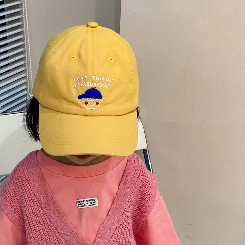 Бейсболка детская с вышивкой милый мультяшный Козырьки Шляпы для мальчиков и