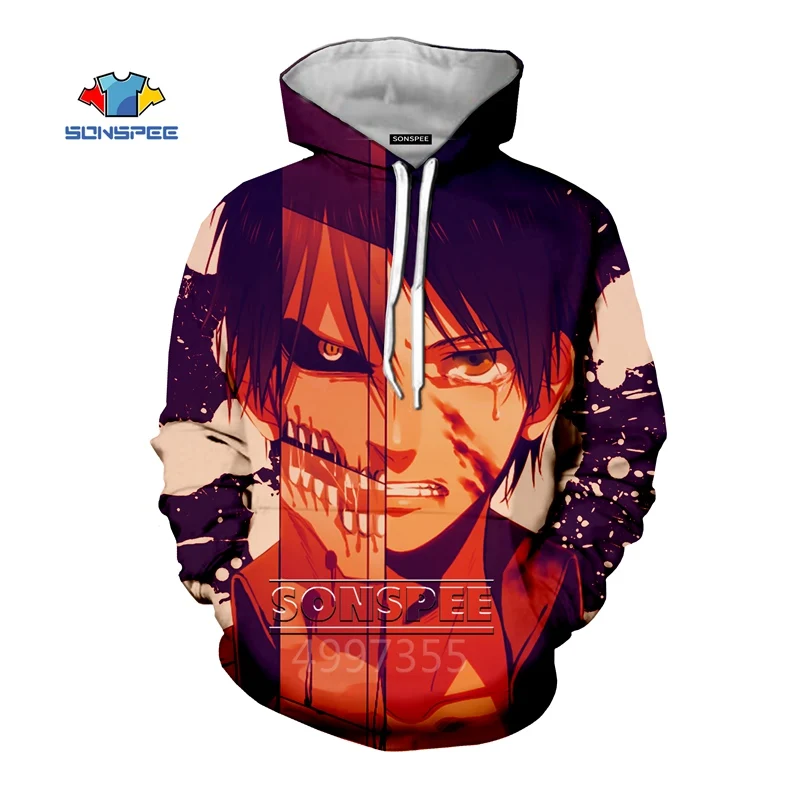 SONSPEE/Осенняя модная толстовка для мальчиков и девочек подростков с 3D принтом