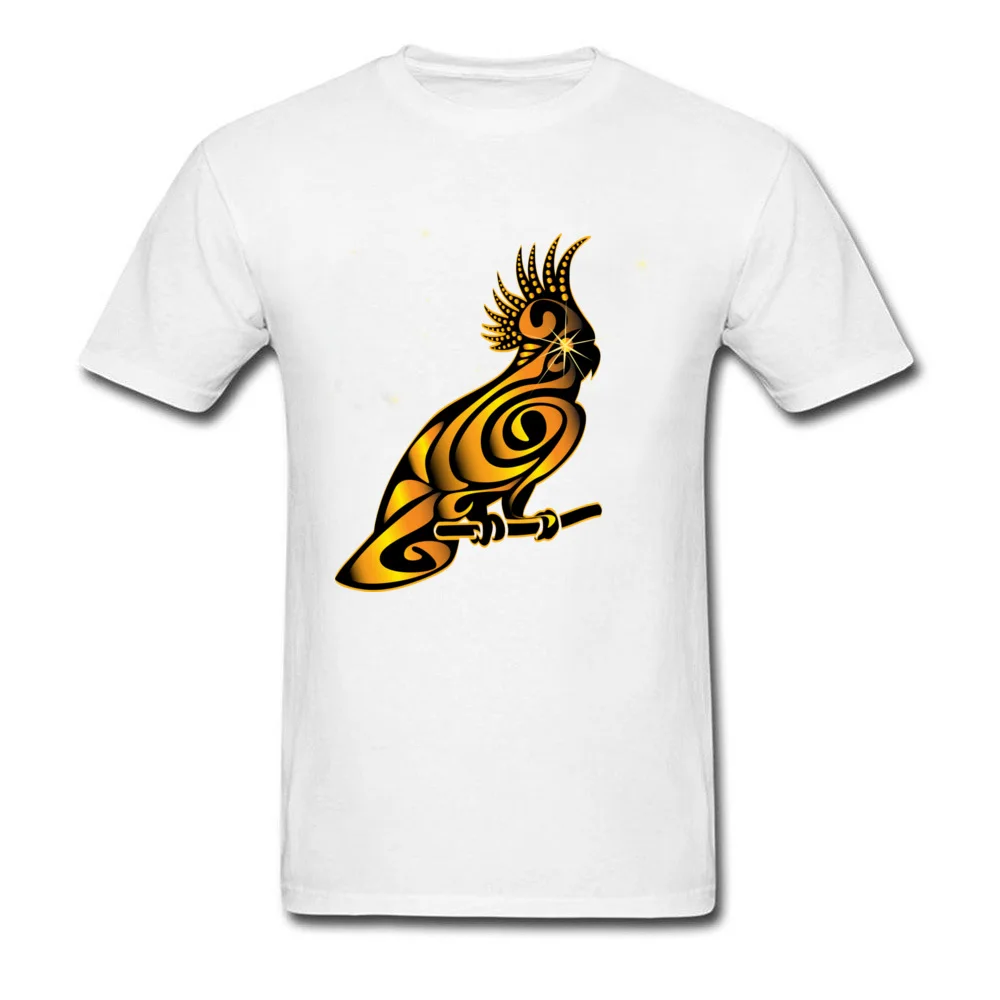

Cartoon Top & Tee Shirts New Arrival 2021 Gold Parrot Print Men Black T-shirt Trendy Hip Hop Cool Groups T Shirt