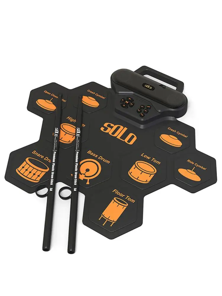 Electronic Drum Musical Instrument Digital USB Roll Up Drum Set Silicone Electric Drum Pad Kit With Drum Sticks Foot Pedal