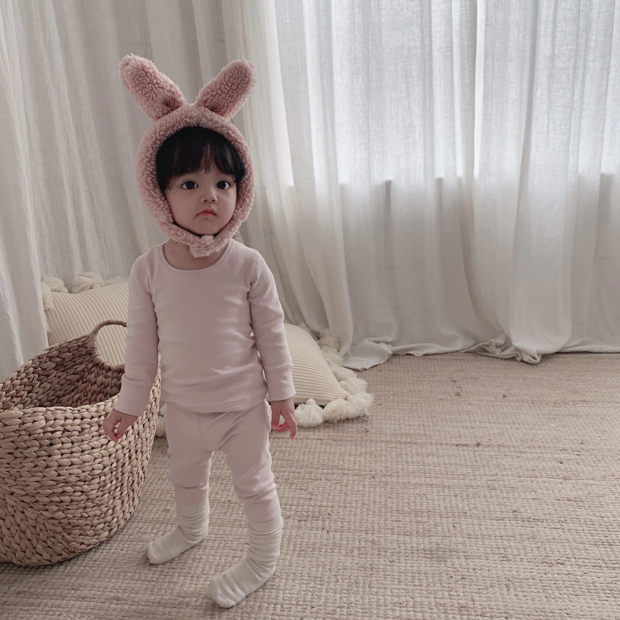 Хлопковые шерстяные пижамные комплекты без косточек для маленьких мальчиков и