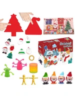 24 pcs christmas 24 days countdown calendar advent gift box hand tear box countdown toy santa claus advent gift toy